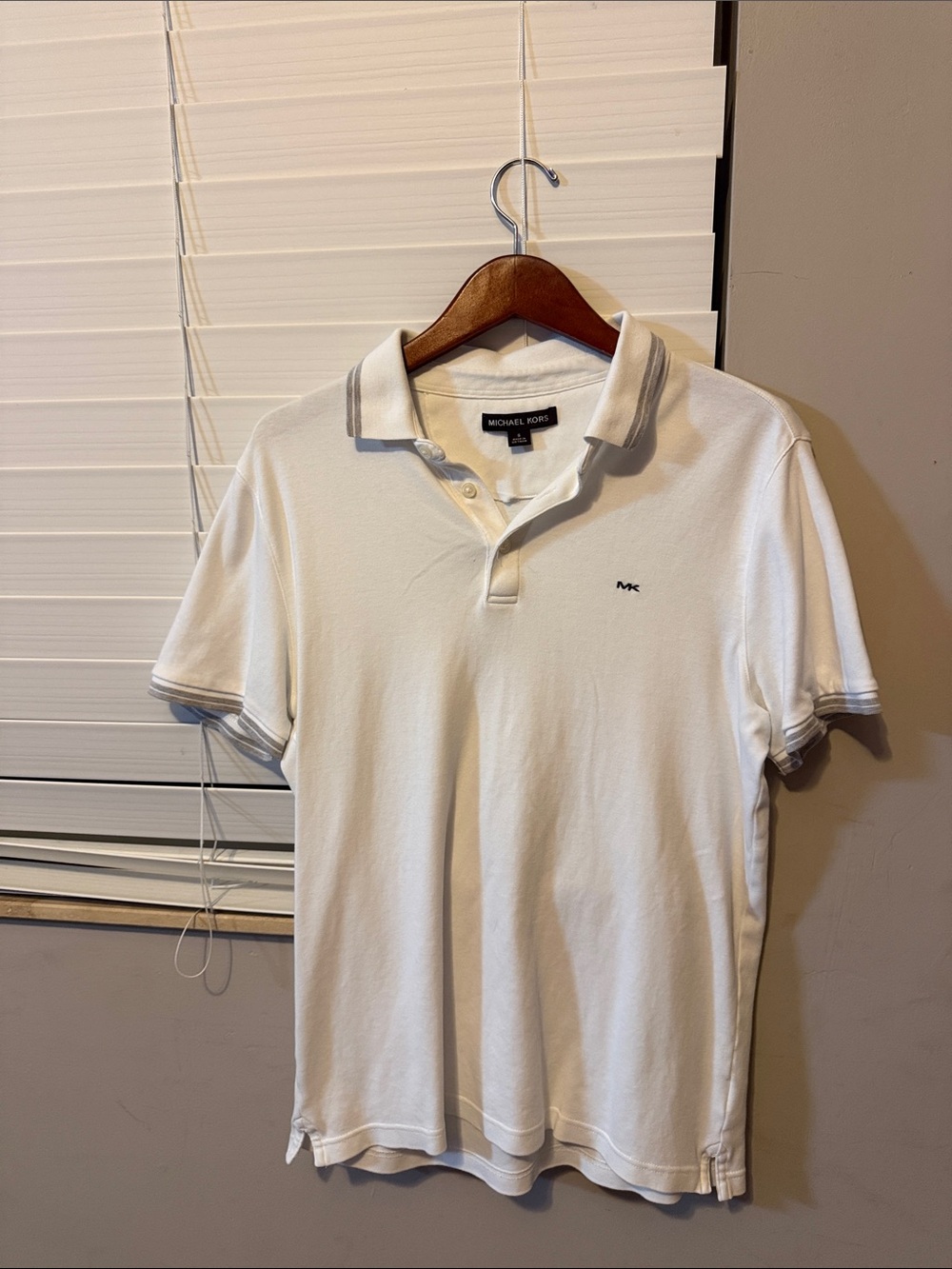 Michael Kors White Polo with Gray Trim